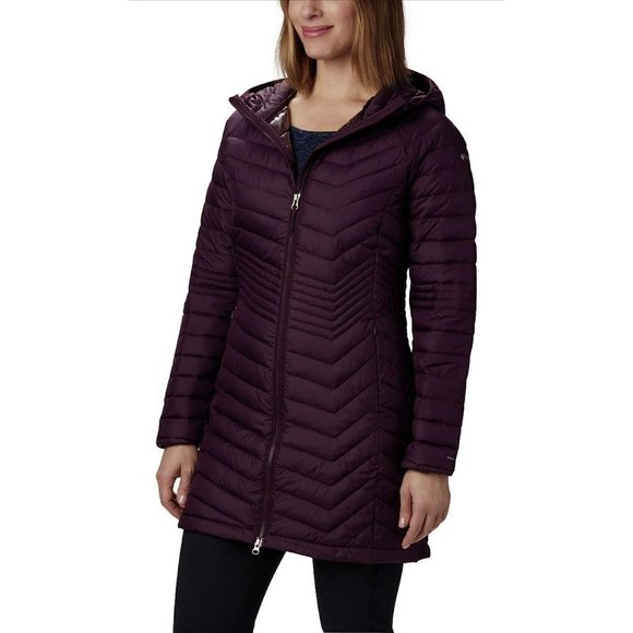 Columbia Jackets & Blazers - NWT Columbia XL Powder Lite Mid Hooded Jacket Black Cherry Omni-Heat